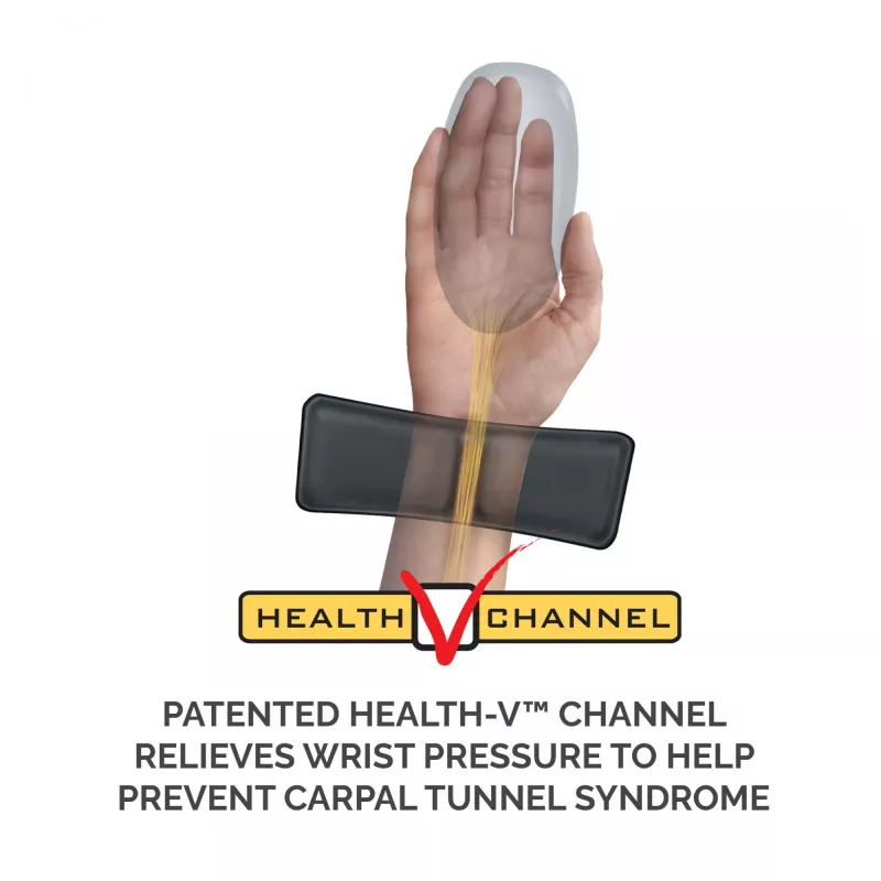 Fellowes pelėdos kilimėlis su riešo atrama Health-V, antibakterinė apsauga, ergonomiškas, juodas