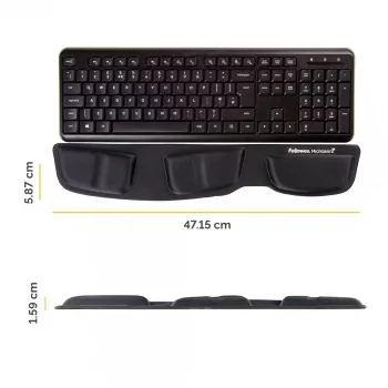 Fellowes Health-V klaviatūros riešo atrama su antibakterine apsauga – ergonominė riešo atrama kompiuteriui, nešiojamam kompiuteriui, darbui namuose – juoda