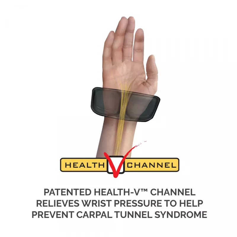 Fellowes Health-V klaviatūros riešo atrama su antibakterine apsauga – ergonominė riešo atrama kompiuteriui, nešiojamam kompiuteriui, darbui namuose – juoda