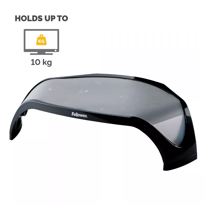Fellowes kompiuterio monitoriaus stovas su 3 aukščio reguliavimais - Smart Suites monitoriaus pakėlimo stovas - ergonomiškas reguliuojamas monitoriaus stovas - maks. svoris 10 kg / maks. dydis 21 colis - juoda