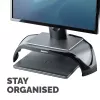 Fellowes kompiuterio monitoriaus stovas su 3 aukščio reguliavimais - Smart Suites monitoriaus pakėlimo stovas - ergonomiškas reguliuojamas monitoriaus stovas - maks. svoris 10 kg / maks. dydis 21 colis - juoda