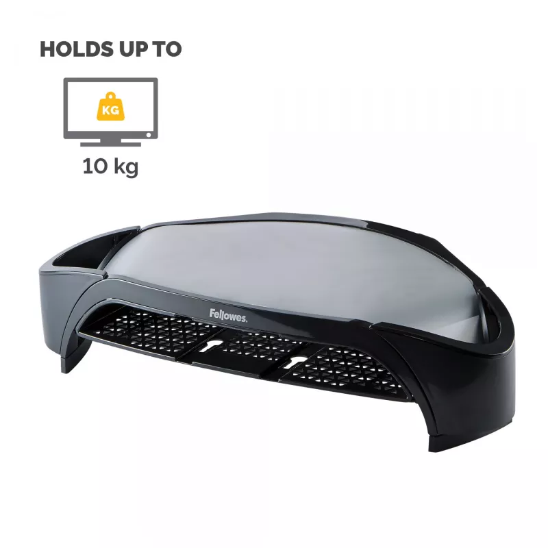 Fellowes Smart Suites Monitor Riser Plus – ergonomiškas reguliuojamo aukščio monitoriaus stovas, juodas