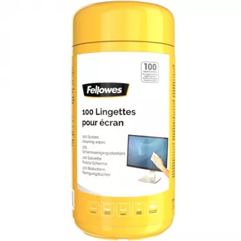 Fellowes 100 Screen Cleaning – 100 vnt. drėgnų servetėlių ekranų ir įrangos valymui, LCD/TFT/Plasma, 82x82x170 mm