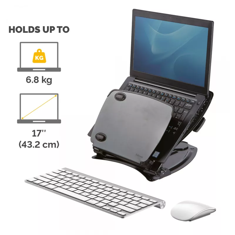 Fellowes Professional Series Laptop Workstation, juoda, metalinė, 85–245 mm