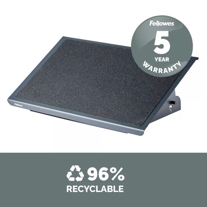 Fellowes Professional Series reguliuojamas pakojis po stalu - ergonomiškas pakojis su 3 aukščio padėtimis ir neslystančiu paviršiumi - juodas