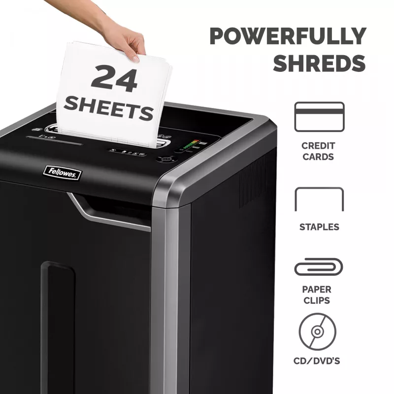 Fellowes 325Ci smulkintuvas 24 lapų kryžminis pjovimas su 83 l krepšiu, aukštas saugumas P4