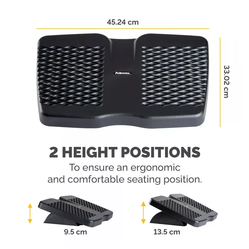 Fellowes Refresh reguliuojama pėdų atrama juoda