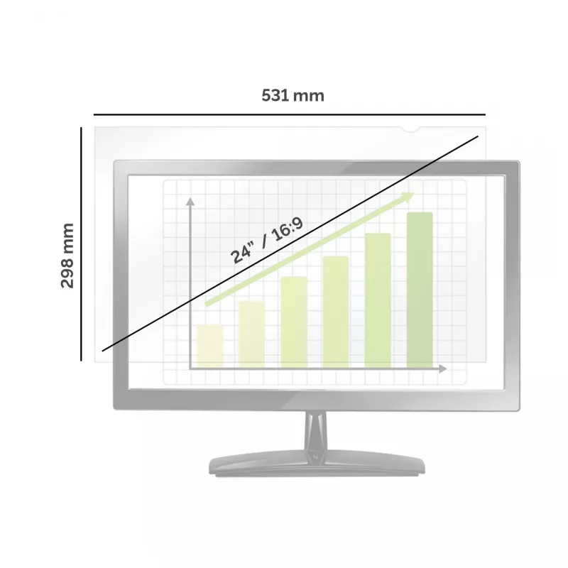 Fellowes PrivaScreen 61 cm (24 colių) monitoriaus privatumo filtras be rėmelio