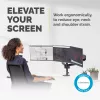 Fellowes Platinum Series trijų monitorų laikiklis - tvirtinimas trims 7 kg 27 colių ekranams - reguliuojamas trijų monitorių stalinis laikiklis - pakreipimas 45° pasukimas 180° sukimas 360° sukimas 360°, VESA 75x75/100x100 - juodas