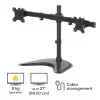 Fellowes Seasa dviejų monitorų laikiklis – laisvai pastatomas monitorių stovas 8 kg 27 colių ekranams – ergonomiškas reguliuojamas monitoriaus laikiklis – pakreipimas 45° pasukimas 120° sukimas 360°, VESA 75 x 75/100 x 100 – juodas
