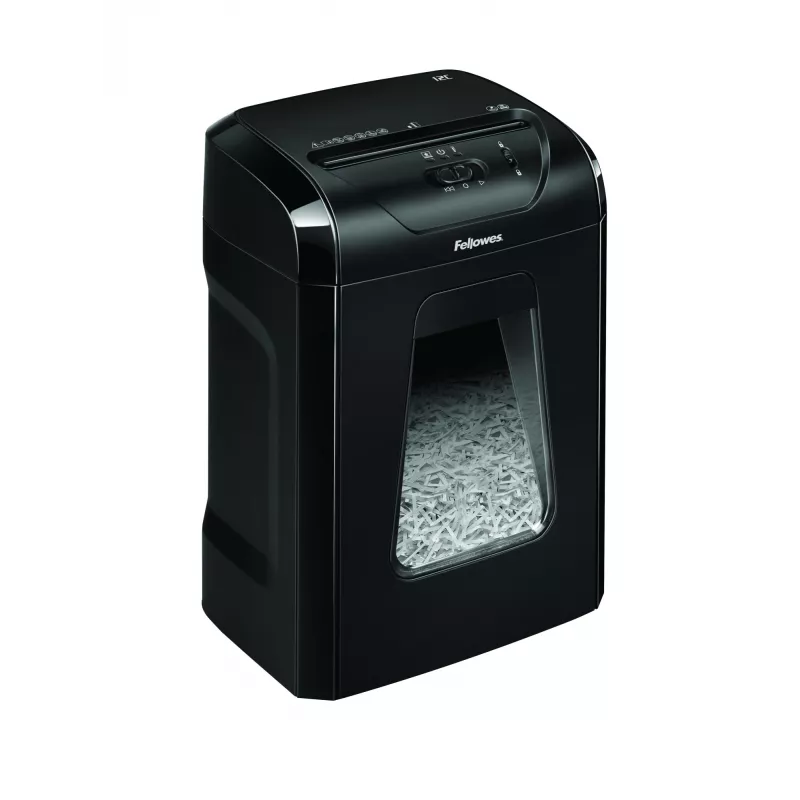 Fellowes Powershred 12C popieriaus smulkintuvas, kryžminis pjovimas, 22,5 cm, juodas