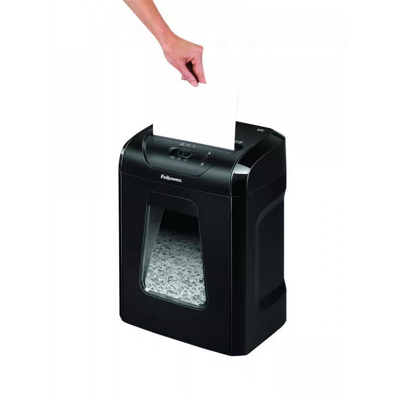 Fellowes Powershred 12C popieriaus smulkintuvas, kryžminis pjovimas, 22,5 cm, juodas