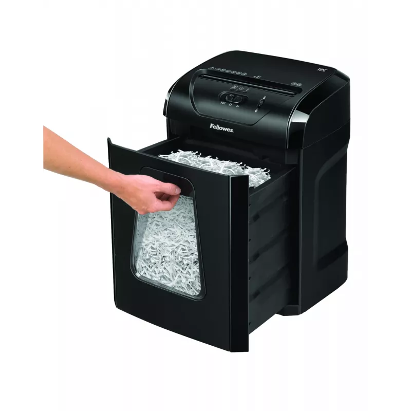 Fellowes Powershred 12C popieriaus smulkintuvas, kryžminis pjovimas, 22,5 cm, juodas