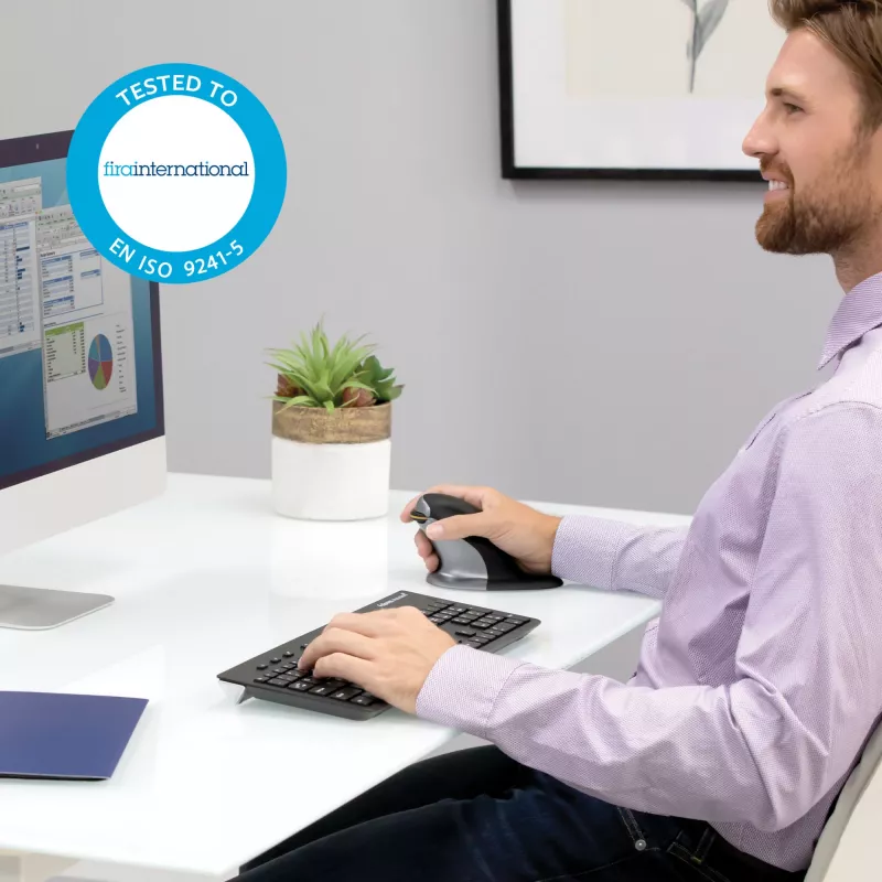 Fellowes 9894701 vertikali pelė, ambidekstrinė, RF belaidė, lazerinė, 1200 DPI