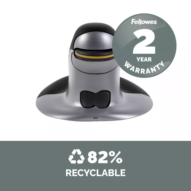 Fellowes 9894701 vertikali pelė, ambidekstrinė, RF belaidė, lazerinė, 1200 DPI