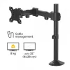 Fellowes Reflex monitorio laikiklis - monitoriaus stovas 8 kg 32 colių ekranams - reguliuojamas monitoriaus laikiklis ant stalo - pakreipimas 45° pasukimas 180° sukimas 360°, VESA 75x75/100x100 - juodas