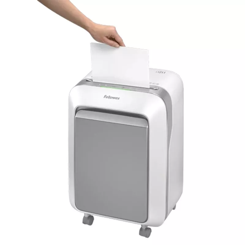Fellowes LX Series Powershred LX21 mikrokapojimo popieriaus smulkintuvas, pilka/balta