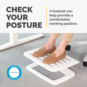 Pėdų atrama Fellowes Hana LT po stalu, ergonominė, balta