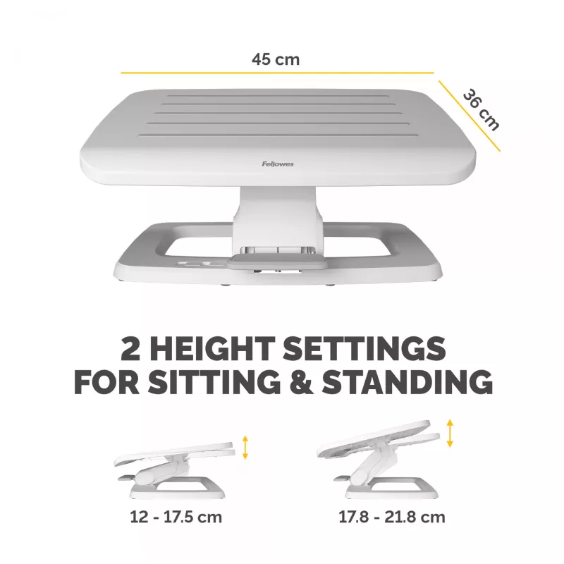 Pėdų atrama Fellowes Hana LT po stalu, ergonominė, balta