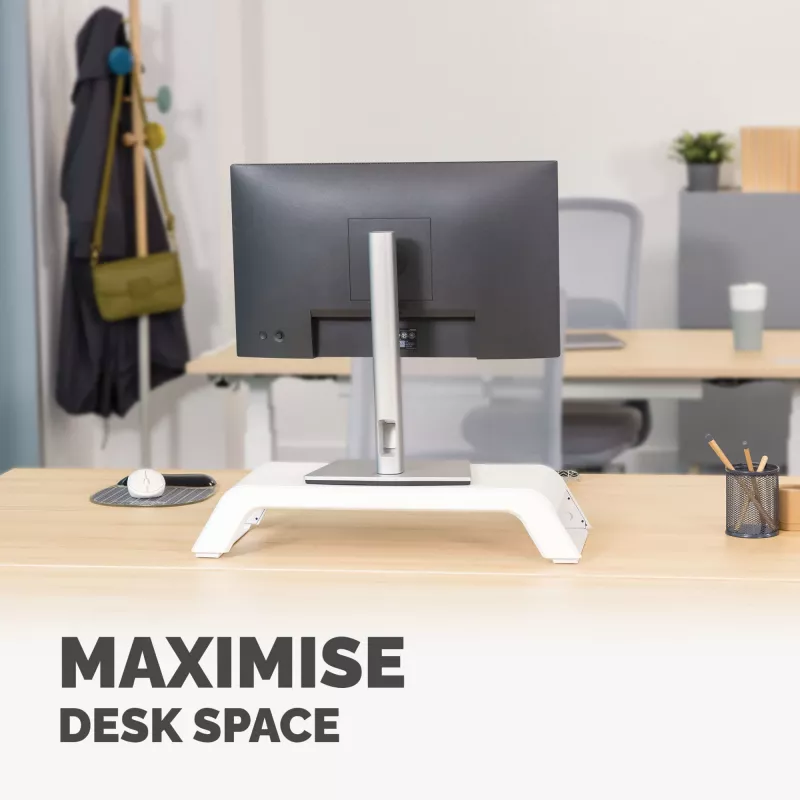 Fellowes Hana LT reguliuojamo aukščio monitoriaus stovas, 3 padėtys, iki 22,6 kg, baltas