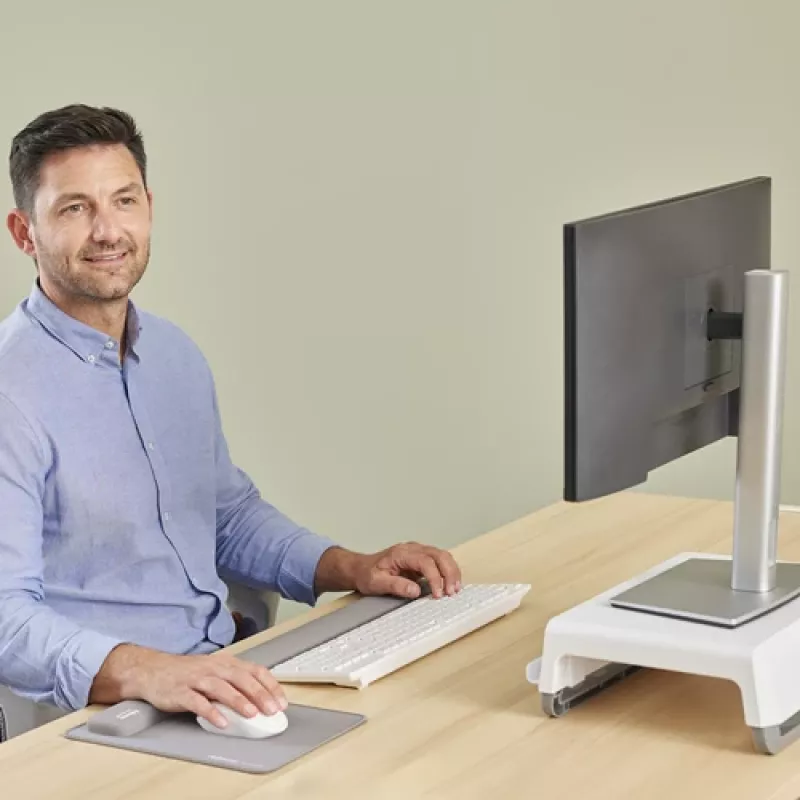 Fellowes Breyta riešo atrama su antibakterine apsauga, ergonominė, pilka