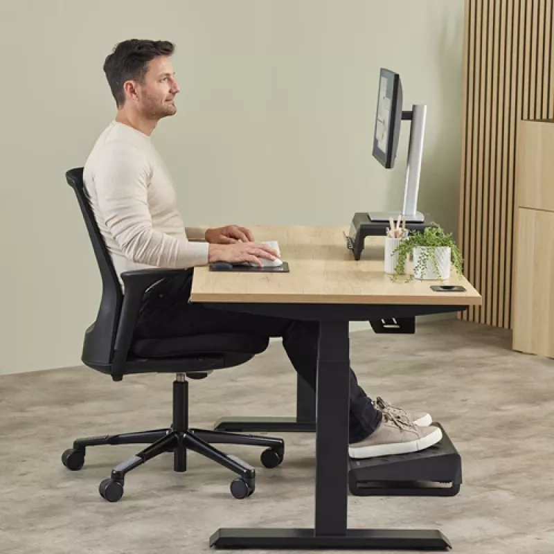 Fellowes Breyta Compact riešo atrama klaviatūrai, juoda, antibakterinė