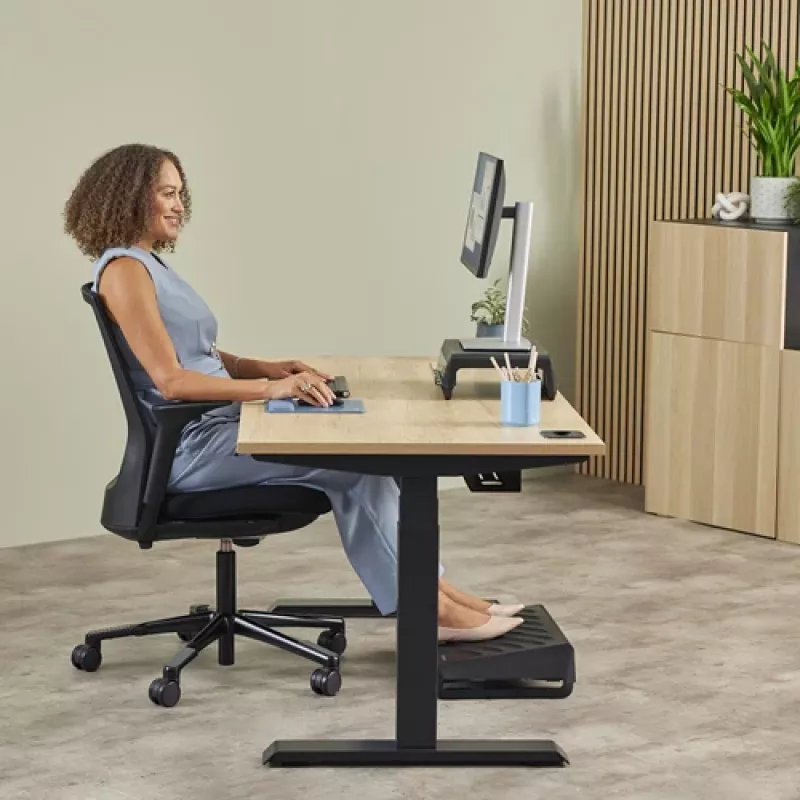Fellowes Breyta Compact riešo atrama klaviatūrai su antibakterine apsauga, ergonominė riešo atrama, šviesiai mėlyna