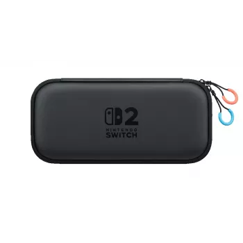 Nintendo Switch 2 nešiojimo dėklas su ekrano apsauga, kietas korpusas, Nintendo, juoda, Nintendo Switch 2, užtrauktukas, 142 mm