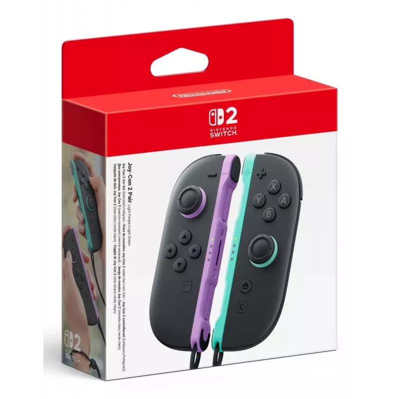 Nintendo Joy-Con 2 pora šviesiai violetinė / šviesiai žalia, žaidimų pultas, Nintendo Switch 2, Home mygtukas, analoginis / skaitmeninis, belaidis, Bluetooth