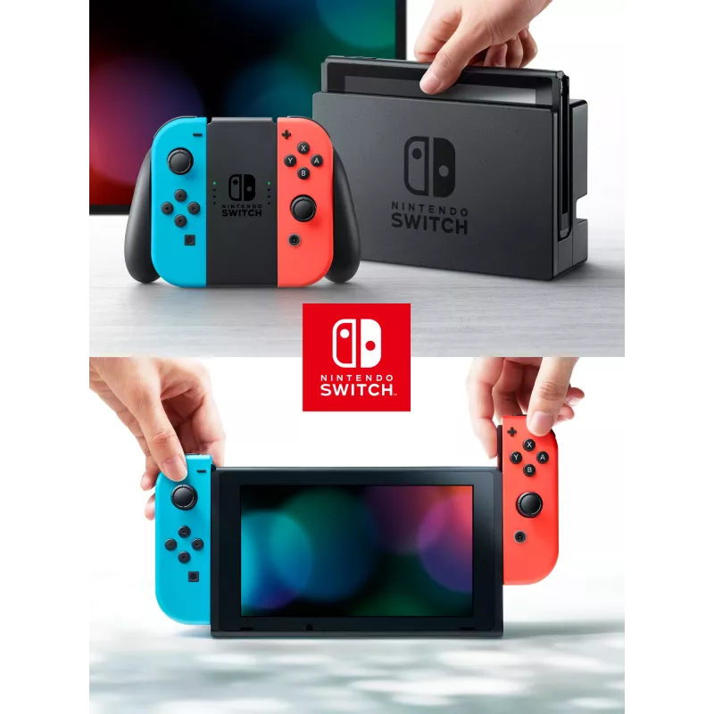 Nintendo Switch nešiojama žaidimų konsolė 15,8 cm (6,2 colio) 32 GB liečiamuoju ekranu Wi-Fi mėlyna, pilka, raudona