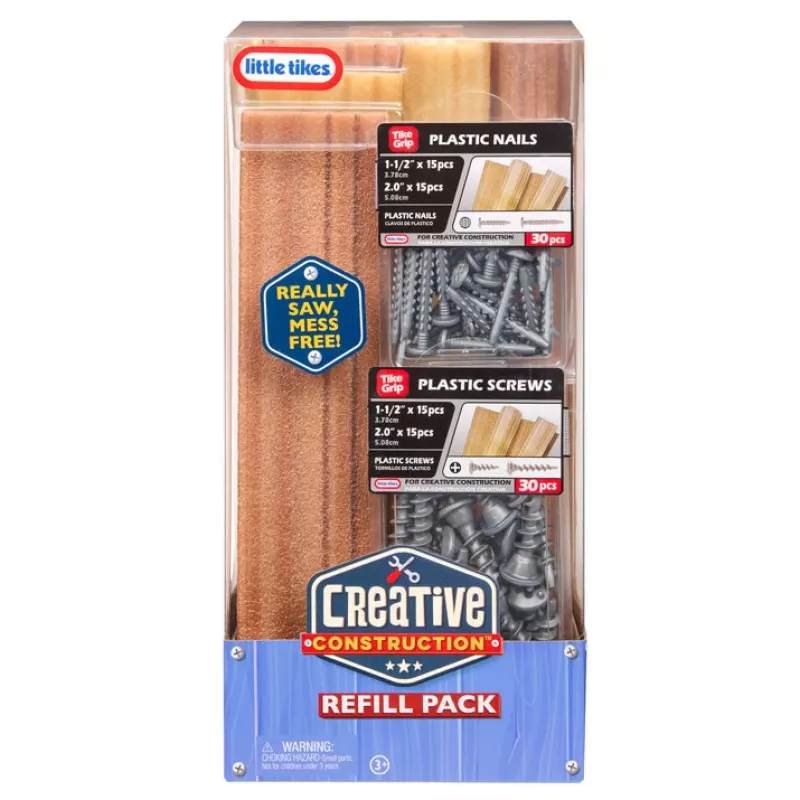 Little Tikes Creative Construction Wood, Nails and Screw Bundle – papildymo rinkinys