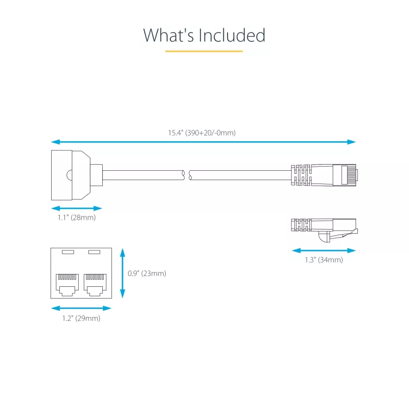 StarTech.com 2 į 1 RJ45 skirstytuvas kabelio adapteris - F/M, 10/100Base-T(X), Cat5e, pilka, PVC, 0,33 m, kištukas/lizdas