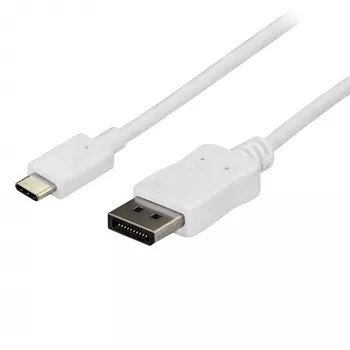 StarTech.com 6 pėdų/1,8 m USB C į DisplayPort 1.2 laidas 4K 60Hz – USB-C į DisplayPort adapterio laidas HBR2 – USB Type-C DP Alt režimo į DP monitoriaus vaizdo laidas – veikia su Thunderbolt 3 – Baltas