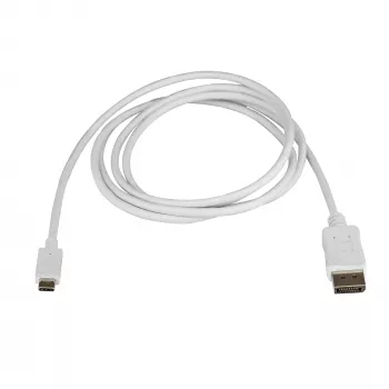 StarTech.com 6 pėdų/1,8 m USB C į DisplayPort 1.2 laidas 4K 60Hz – USB-C į DisplayPort adapterio laidas HBR2 – USB Type-C DP Alt režimo į DP monitoriaus vaizdo laidas – veikia su Thunderbolt 3 – Baltas