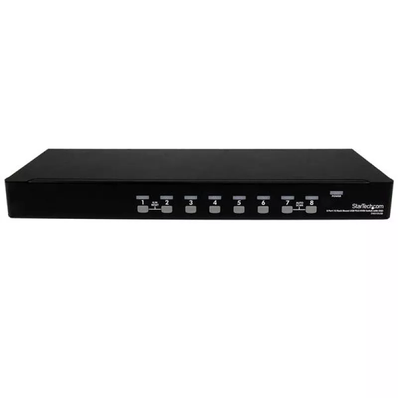 StarTech.com 8 prievadų 1U stelažinis USB PS/2 KVM jungiklis su OSD