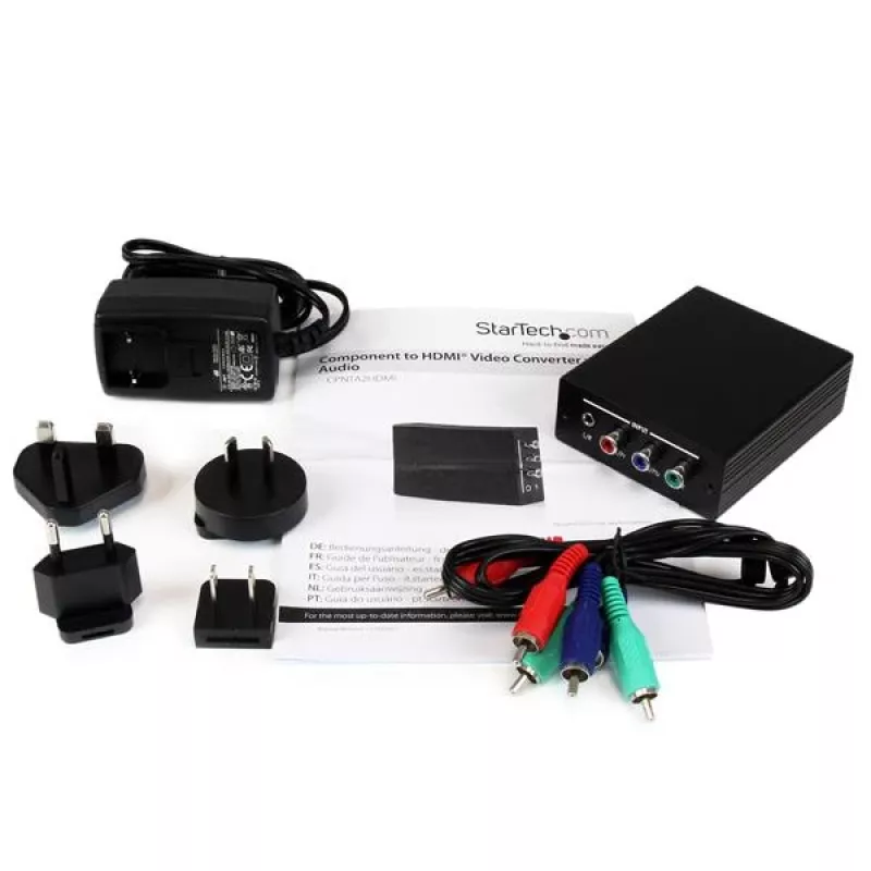 StarTech.com komponentinio vaizdo į HDMI vaizdo keitiklis su garsu, juodas, RoHS, CE, FCC, 1080p, HDMI, 5 V, 80 mm