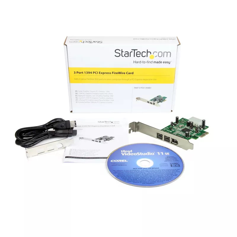 StarTech.com 3 prievadų 2b 1a 1394 PCI Express FireWire adapterio kortelė