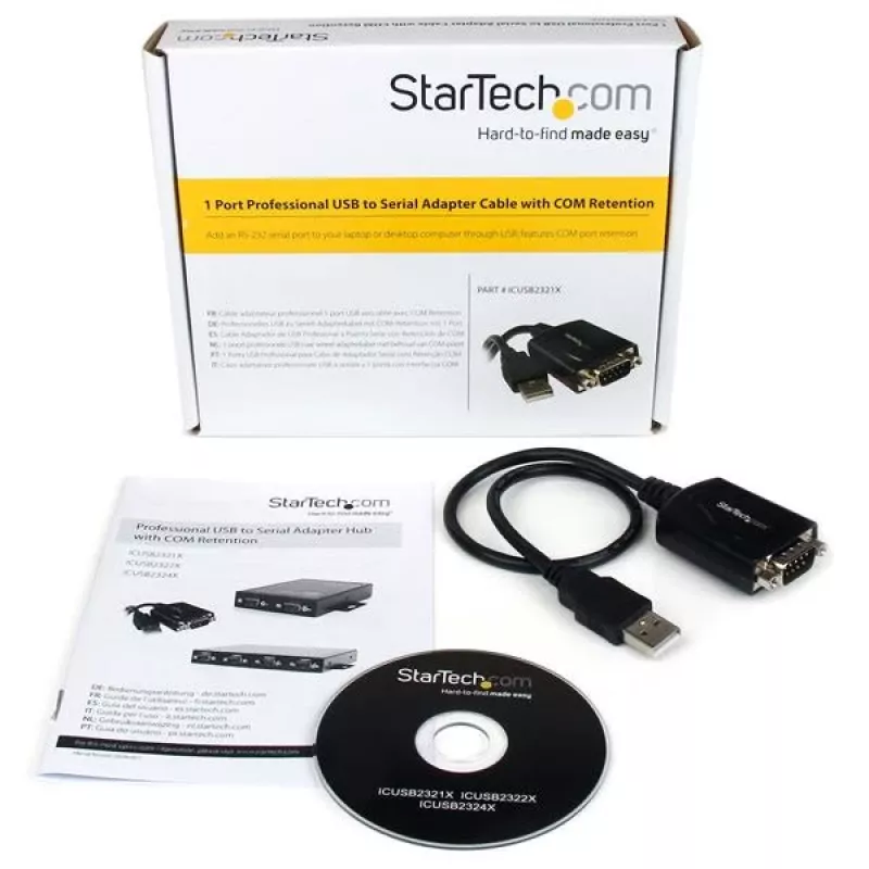 StarTech.com ICUSB2321X 1,8 m profesionalus USB į RS232 adapterio kabelis su COM prievado išlaikymu