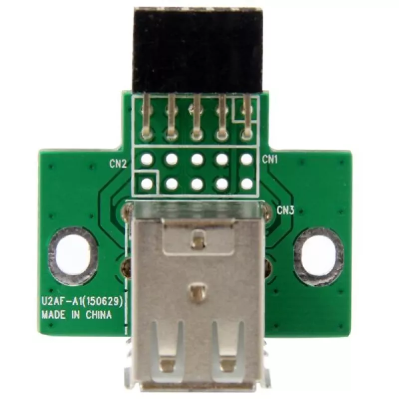 StarTech.com 2 prievadų USB pagrindinės plokštės adapteris, IDC, USB 2.0, juoda, žalia, nerūdijantis plienas, 20 mm, 125 mm, 230 mm