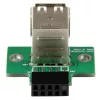 StarTech.com 2 prievadų USB pagrindinės plokštės adapteris, IDC, USB 2.0, juoda, žalia, nerūdijantis plienas, 20 mm, 125 mm, 230 mm