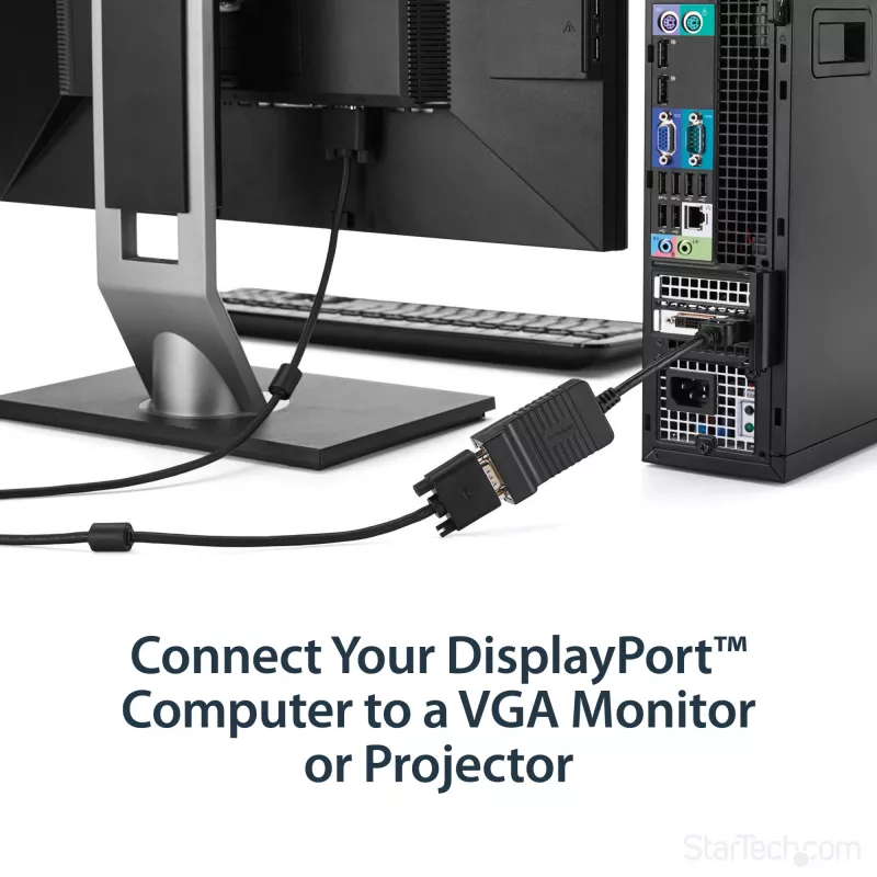 StarTech.com DP2VGA – aktyvus DisplayPort į VGA adapteris, 1080p, fiksuojanti DP jungtis
