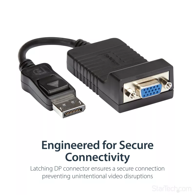 StarTech.com DP2VGA – aktyvus DisplayPort į VGA adapteris, 1080p, fiksuojanti DP jungtis