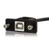 StarTech.com 0,3 m USB B prie USB B skydelio montavimo laidas, F/M, USB 2.0, 0,48 Gbit/s, juodas
