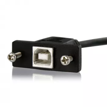 StarTech.com 0,3 m USB B prie USB B skydelio montavimo laidas, F/M, USB 2.0, 0,48 Gbit/s, juodas