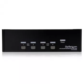StarTech.com 4 prievadų dvigubo DVI USB KVM jungiklis su garsu ir USB 2.0 šakotuvu