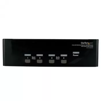 StarTech.com SV431DDVDUA 4 prievadų DVI VGA dviejų monitorių KVM jungiklis su USB garsu ir USB 2.0 šakotuvu