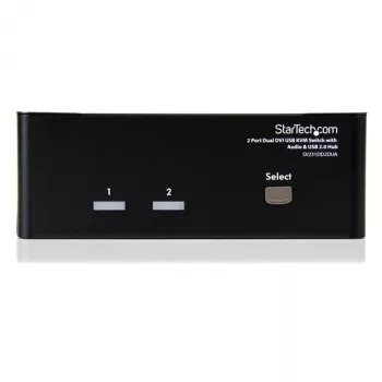 StarTech.com 2 prievadų dvigubas DVI USB KVM jungiklis su garsu ir USB 2.0 šakotuvu