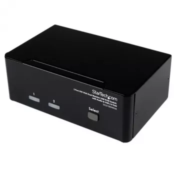 StarTech.com 2 prievadų DVI VGA dviejų monitorių KVM jungiklis USB su garsu ir USB 2.0 šakotuvu