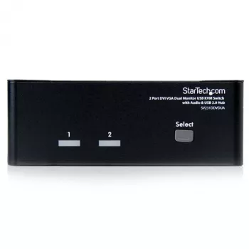 StarTech.com 2 prievadų DVI VGA dviejų monitorių KVM jungiklis USB su garsu ir USB 2.0 šakotuvu