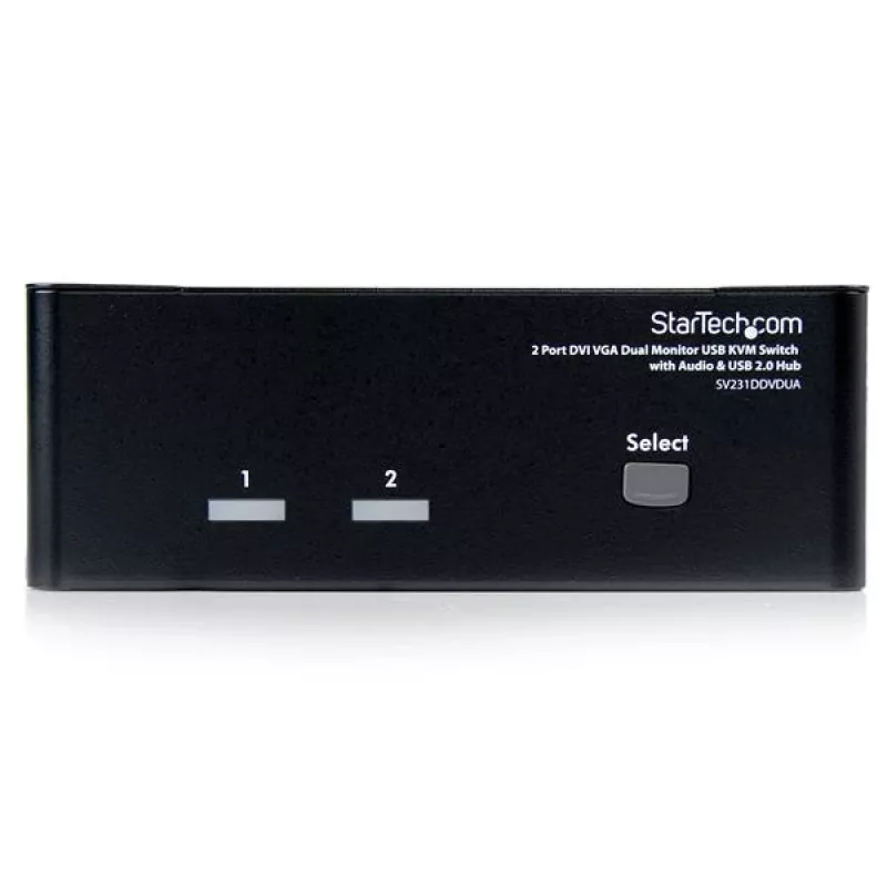 StarTech.com 2 prievadų DVI VGA dviejų monitorių KVM jungiklis USB su garsu ir USB 2.0 šakotuvu